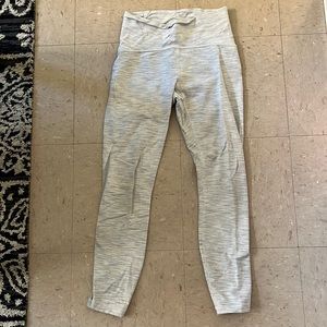 Gray/White lululemon Align Leggings, Size 6, Mesh On Calves
